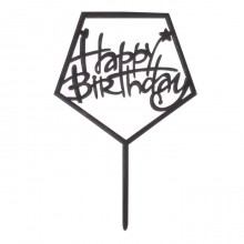 Топпер "Happy Birthday" квадрат цвет черный